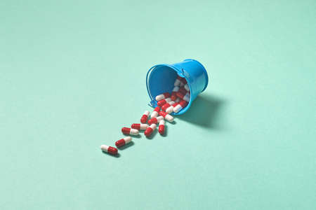 Pharmaceutical tablets in the bucket.の写真素材