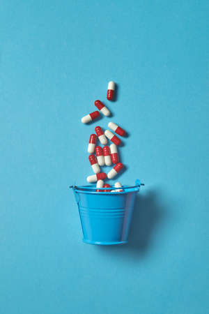 Pharmaceutical pills in the bucket.の写真素材