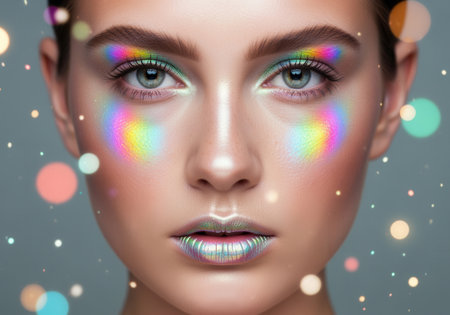 Vibrant Holographic Makeup Portraitの素材