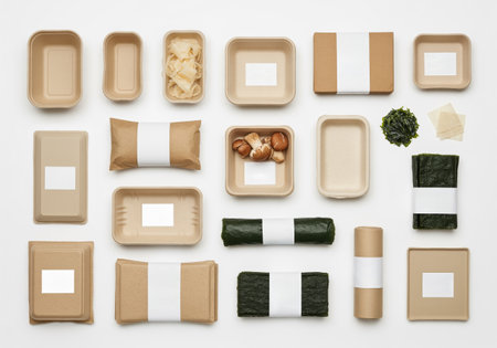Biodegradable Packaging Samples Flatlayの素材