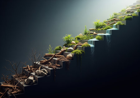 Natural Staircase Symbolizing Climate Actionの素材