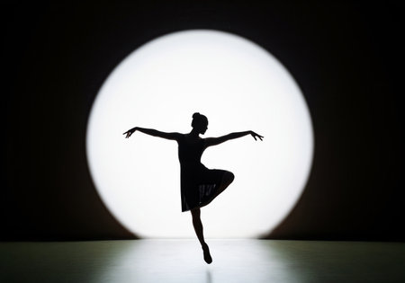 Dancer Silhouette with Spotlightの素材