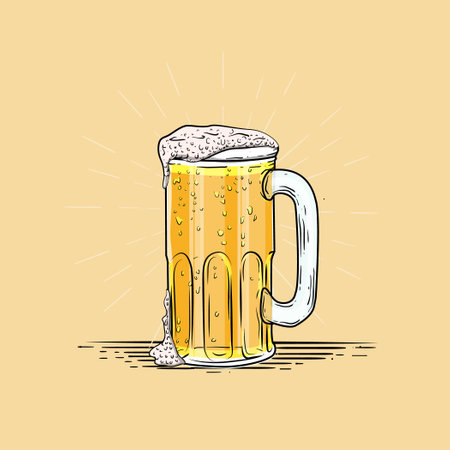 Illustration of single glass engraving styleのイラスト素材