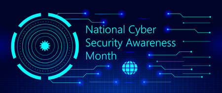 National Cyber Security Awareness Month is observed in October in USA.のイラスト素材