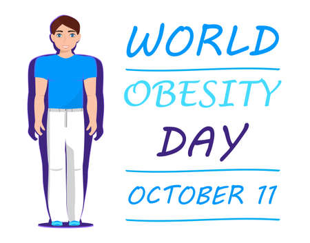 World obesity day is observed in various parts of world on October 11th.のイラスト素材