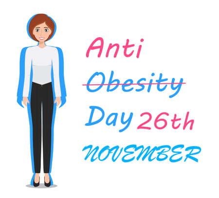 Anti-Obesity Day AOD is observed in various parts of world on November 26th.のイラスト素材