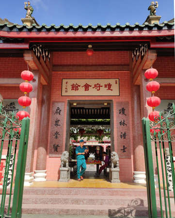 Entrance of Temple in Hoi An in Quang Nam province in Central Vietnam.のeditorial素材
