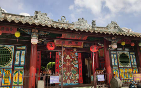 Entrance of Temple in Hoi An in Quang Nam province in Central Vietnam.のeditorial素材