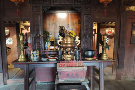 Interior of old house in the Hoi An ancient city in Quang Nam province in Central Vietnam.のeditorial素材