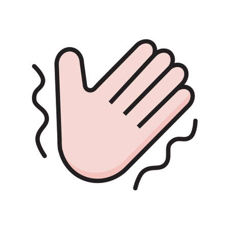 Chill icon vector. Hand is shaking. Fever is a symbol of the patient, high temparature, problems with coordination of movementのイラスト素材