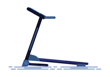 Treadmill concept vector. Flat treadmill running machine icon. Sports equipment for physical...