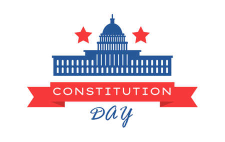 Constitution Day in United States is celebrated in September 17. Patriotic banner, poster, vector. Citizenship Day in north America. Colors of USA flagのイラスト素材