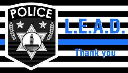 Law Enforcement Appreciation Day is celebrated in USA on January 9th each year. Police department badge, sheriff shield is shown. Flat vector with for flyer, card, web, banner, emblem.のイラスト素材