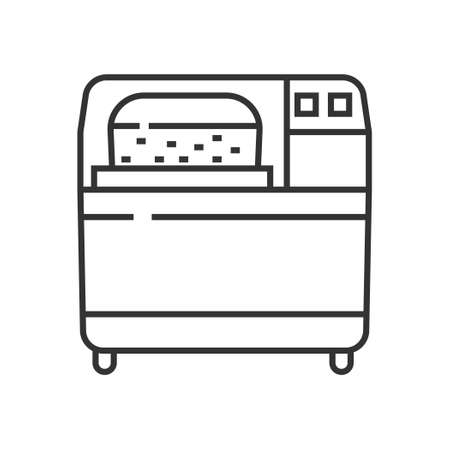 Bread maker, oven pixel perfect icon vector. Kitchen small appliances line sign. Household tools symbol for app, web. Cooking equipment is shown.のイラスト素材