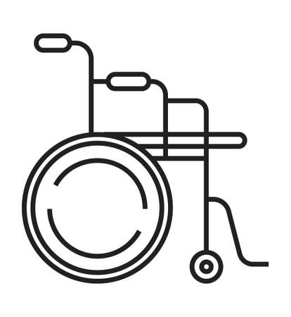 Wheelchair icon are shown. Orthopedic rehabilitation icon vector. Physical therapy line sign. Prosthetics symbols for web design, app. Arthritis, osteoporosis of disability problemのイラスト素材