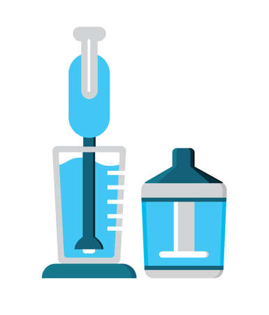 Mixer, blender flat icon vector. Kitchen small appliances sign. Household tools symbol for app, web. Cooking equipment for bread is shown.のイラスト素材
