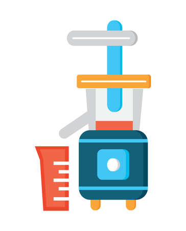 Juicer, blender flat icon vector. Kitchen small appliances line sign. Household tool, mixer symbol for app, web. Cooking equipment is shown.のイラスト素材
