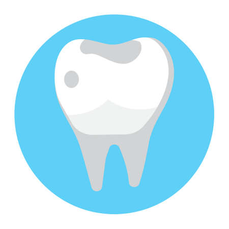 Caries, tartar or tooth cyst treatment icon vector. Dental crown and filling, whitening of teeth. Removal tooth and x-ray. Problem of pulpitis, periostitis, alveolitis.のイラスト素材