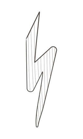 Lightning hand drawn icon vector for social net. Flash energy, caution icons, attention illustration for social net story, web, banner.のイラスト素材