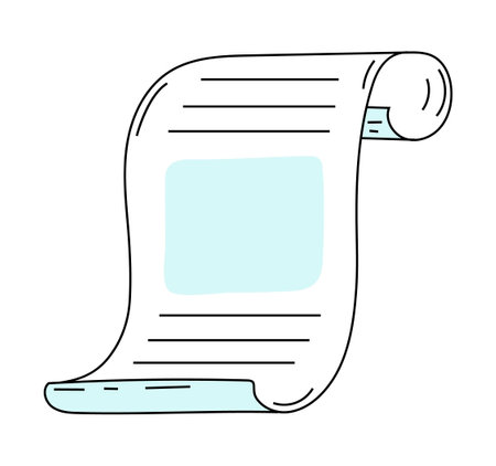 Paper empty sheet in doodle style. Sketch stikers vector illustration for notes. Doodle checklistのイラスト素材
