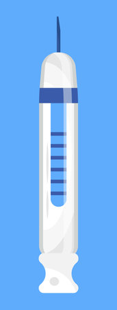 Diabetic Insulin Syringe icon vector. Diagnosis hyperglycemia concept vector. Measurement of sugar level. Insulin pen illustration. Diabetes week, day, monthのイラスト素材