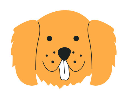 Dogs head vector icon in doodle style. Lovely pets signのイラスト素材