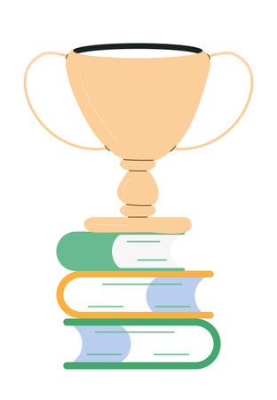 Awards, trophy cups icon in catoorn style. First place icon. Champion cup in sketch style. Winner prize, champion cup, ribbon in hand drawn style.のイラスト素材