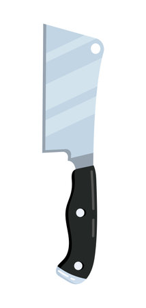 Kitchen knife vector. Professional kitchen knives for cutting meat, vegetables., Kitchenware for cutting, blade cook for restaurants, cafes. Stainless steel collectionin flat style.のイラスト素材