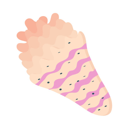 Sea schell, conches of sea snail vector.Colorful shell, ocean conch, rief or sea mollusk.のイラスト素材