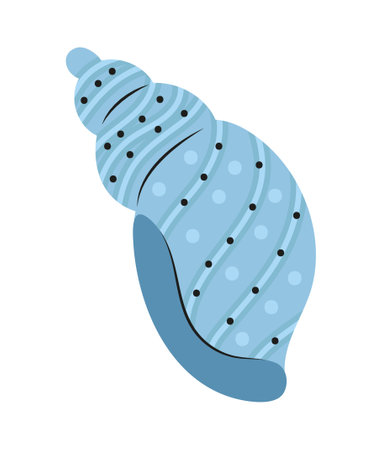 Sea schell, conches of sea snail vector.Colorful shell, ocean conch, rief or sea mollusk.のイラスト素材