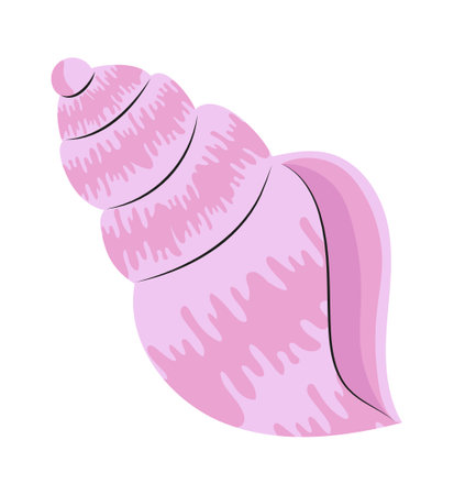 Sea schell, conches of sea snail vector.Colorful shell, ocean conch, rief or sea mollusk.のイラスト素材