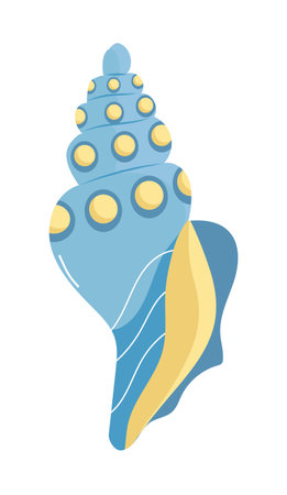 Sea schell, conches of sea snail vector.Colorful shell, ocean conch, rief or sea mollusk.のイラスト素材