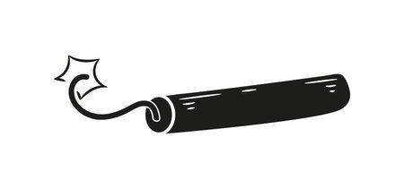 Bomb doodle vector with fire. Comic dynamite explodes in sketch style. Bombs explosion iconのイラスト素材