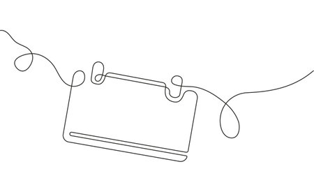 Calendar vector in continuous line style. Deadline, alarm calendar.のイラスト素材