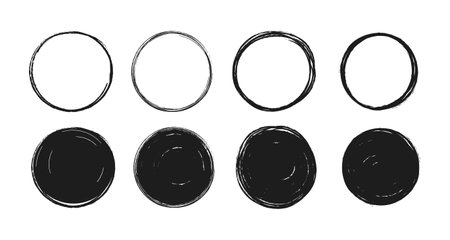 Brush stroke black circle with Japanese sun frame vector illustration.のイラスト素材