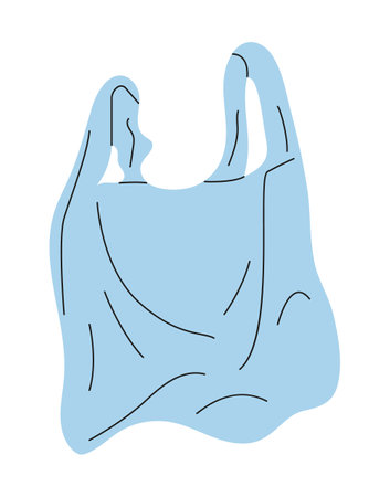 used, crumpled plastic bag. This image highlights the environmental impact of plastic waste and the importance of recycling and responsible waste management.のイラスト素材