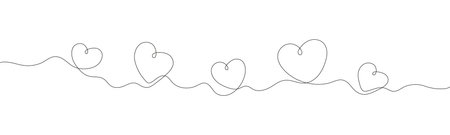 Linear heart shapes, symbolizing romance, Valentine s Day, and love lettersのイラスト素材