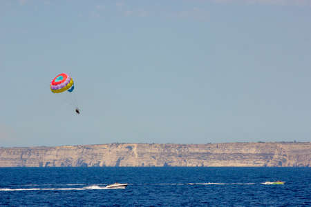 parachute on the beachの写真素材