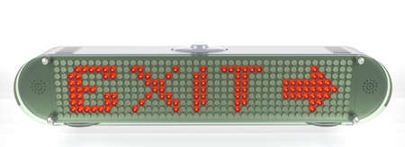 EXIT - Digital Pin Sign with Emitting LED Red Lightの写真素材