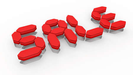 SALE Digital Wording Dug Up from White Floorの写真素材