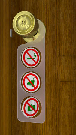 Regular Warning Sign of Shop Entry Door Hangerの写真素材