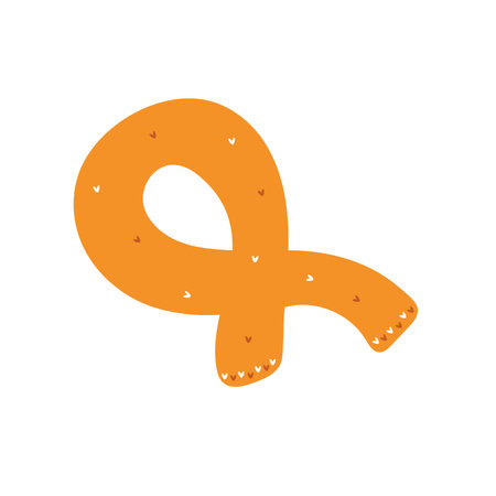 Winter or autumn scarf with hearts. Hand drawn accessory with pattern isolated on white background. vector illustrationのイラスト素材