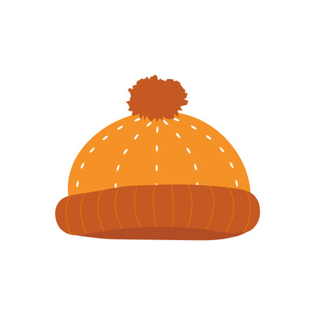 Winter or autumn hat icon. Hand drawn headwear isolated on white background. vector illustrationのイラスト素材