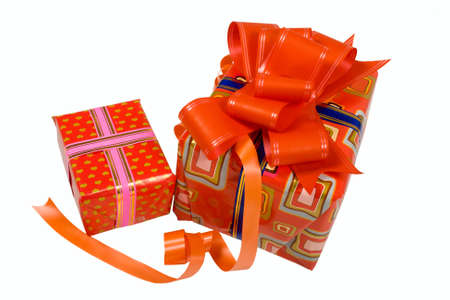Holiday presents.Isolated on white background.の写真素材