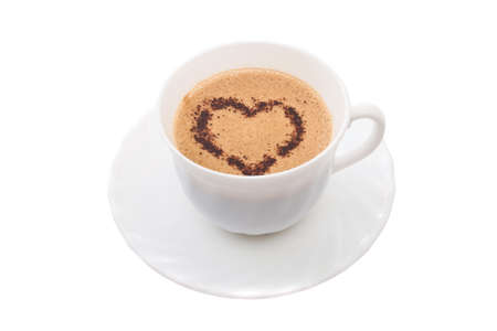 Cup of coffee with decoration in form heart の写真素材