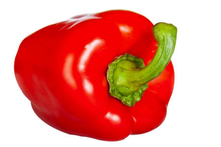 ripe red pepper isolated on white backgroundの写真素材