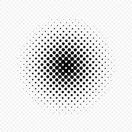 Halftone circles effect, dot pattern. Vector illustration. Isolated on transparent background.のイラスト素材