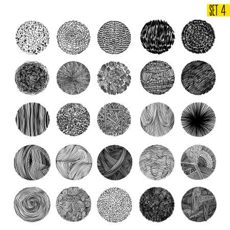 Collection of hand drawn textures. Vector illustration. Isolated on white background. Freehand drawing.のイラスト素材
