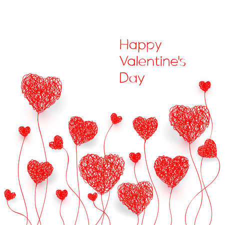 Happy valentines day. Vector illustration EPS 10. Isolated on white backgroundのイラスト素材