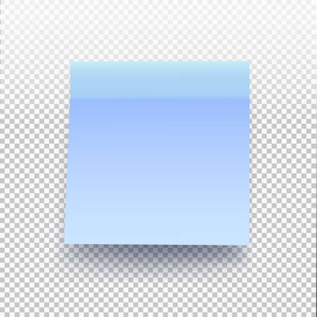 Blue sticky note isolated on transparent background. Vector illustration post note for your design.のイラスト素材
